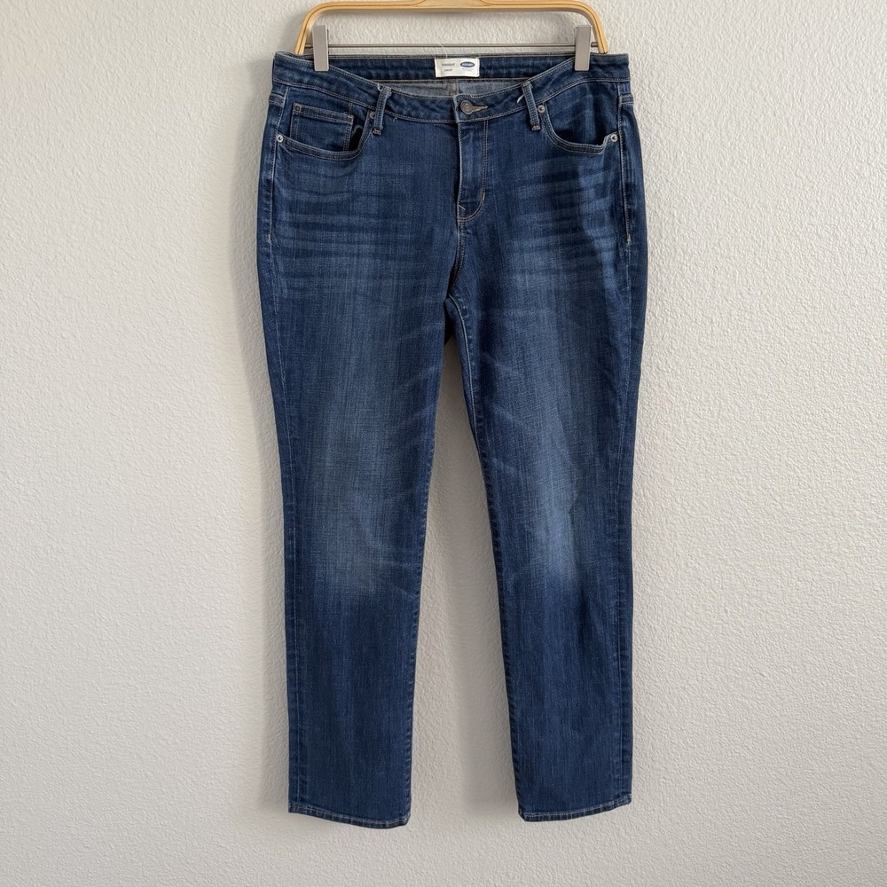Old Navy Women's Sz 8 Jeans Straight Leg Stretch Mid Rise 29" Inseam